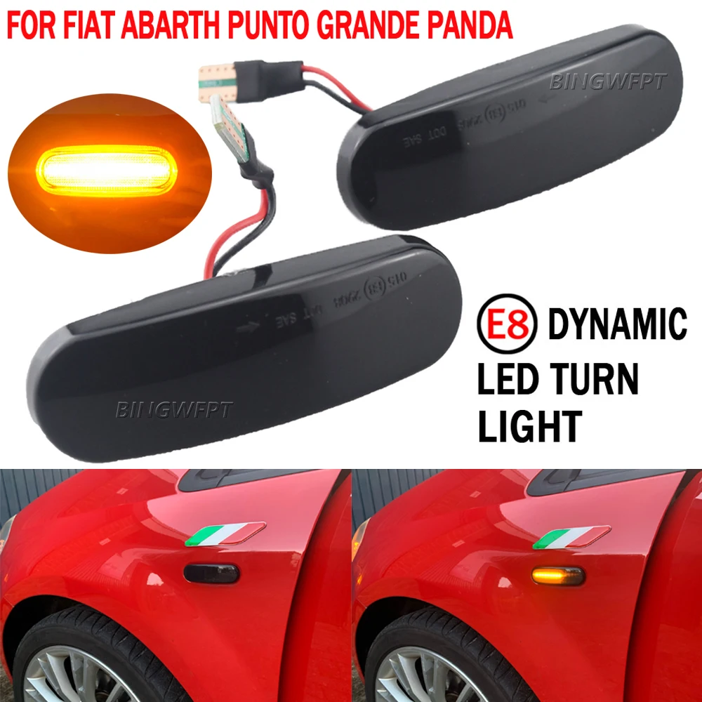 2Pcs-Dynamic-Side-Marker-Lamp-For-Fiat-Abarth-Punto-Qubo-Multipla-Stilo ...