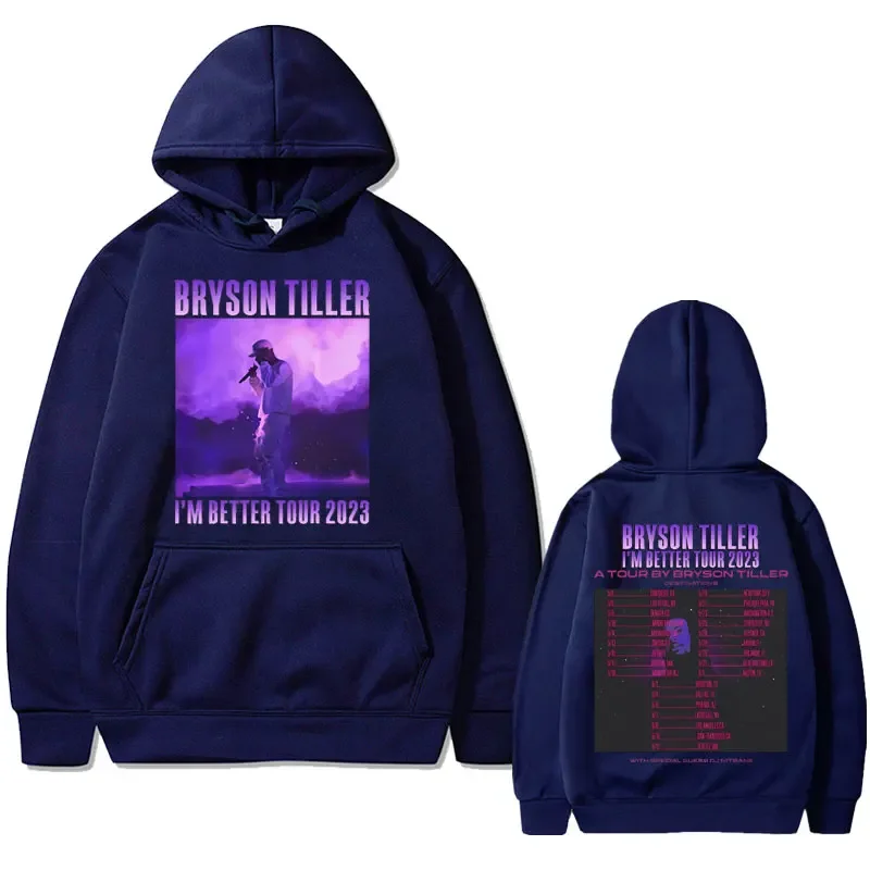 Rapper Bryson Tiller I'm Better Tour 2023 Graphic Print Hoodie Male Fashion Hoodies Men Women Hip Hop Loose Oversized Sweatshirt