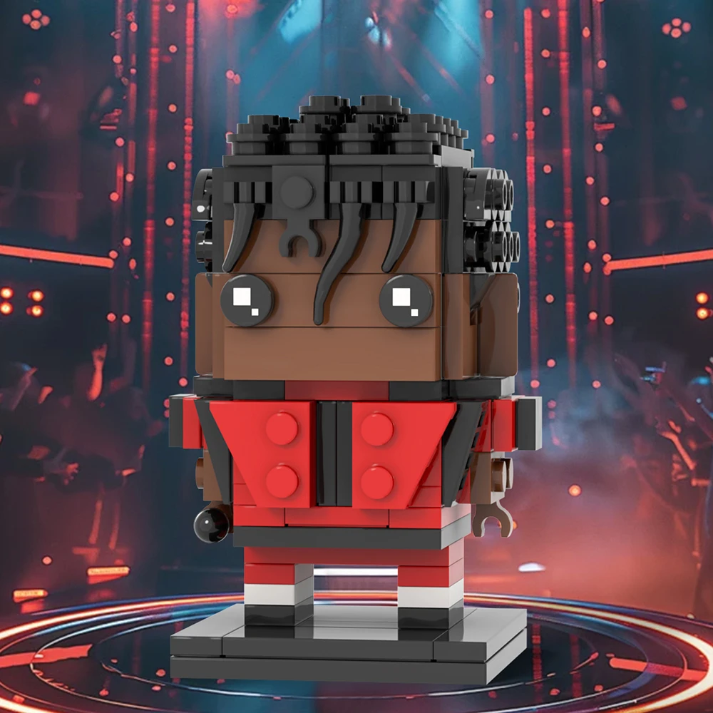 MOC7263 MJ Jackson Brickheadz King Of Pop Rock Star Singer Compatible Figure Building Block Toys For Children Adult Friends Gift