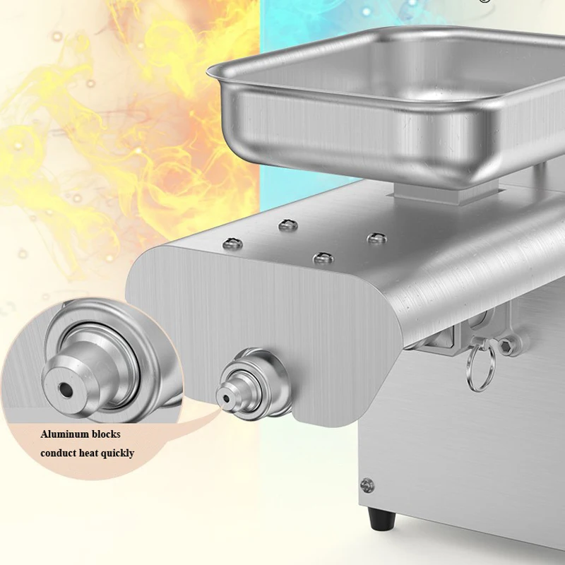304 Stainless Steel Oil Press Machine 600W / 800W Oil Expeller Walnut Oil Automatic Oil Press 3