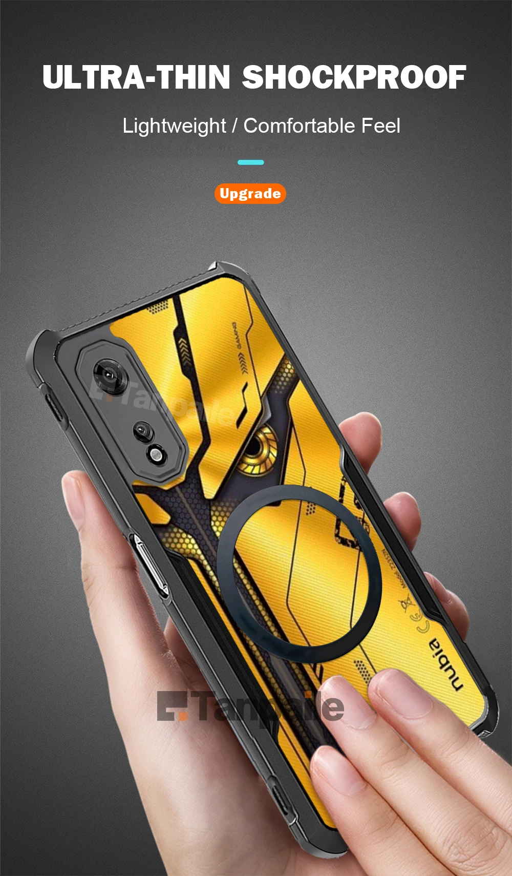 Ultra Thin Magnetic Shockproof TPU Phone Cover - Transparent Bumper Case