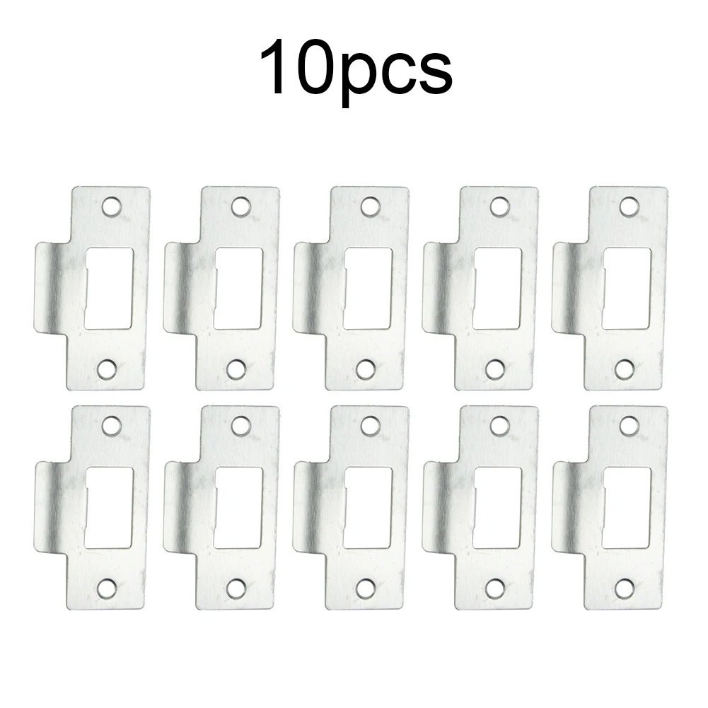 Tubular Latch Replacement Striker Plate 5/10pcs Standard Single Tongue/guide Lock 69*37.5*0.8mm For Bathroom Home Accessories
