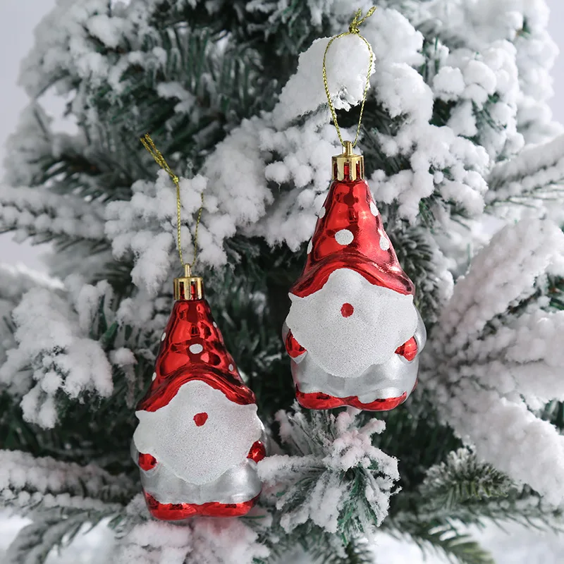 2PCS White&Red santa snowman Christmas Pendants Ornaments For Xmas Tree Ornaments Christmas Party Decorations Kids Gift