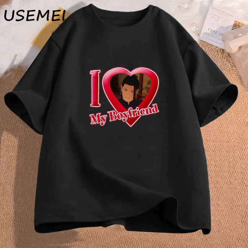 

Geto Suguru I Love My Boyfriend T-shirts for Women Graphic Tee Gojo Satoru Anime Manga Tshirt Cotton 90s Clothes Streetwear