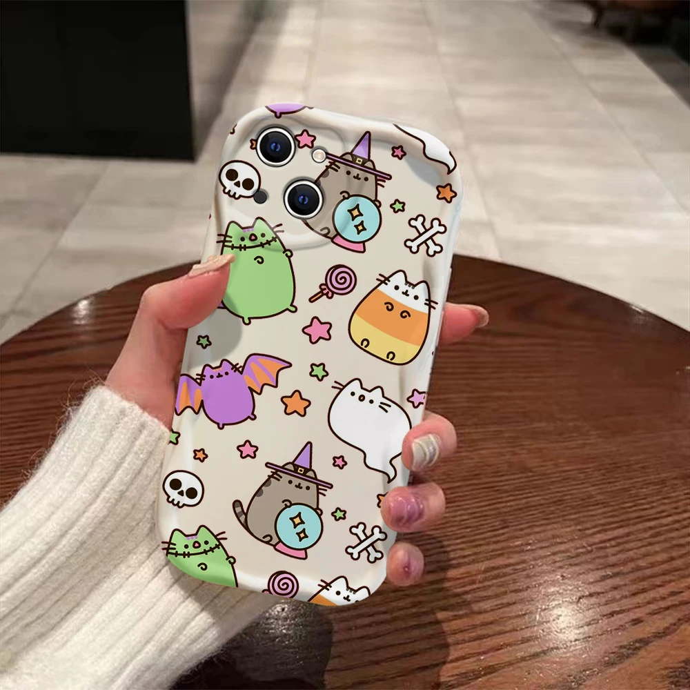 thumbnail image 1 of Funda divertida Pusheens Cat 3D Wave para iPhone 15 14 13 12 11 Pro Max Mini X XR XSMAX 8 7 6S Plus funda de silicona suave, 1 of 5