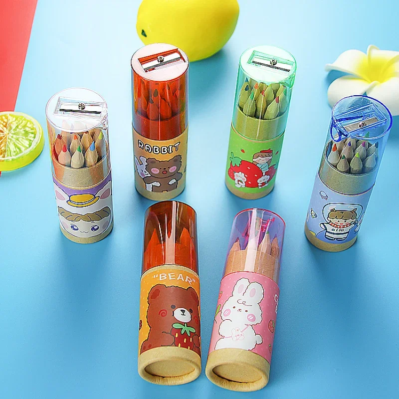 Matite Colorate Per Bambini Dei Cartoni Animati 12 Colori Con Temperamatite Matite Da Disegno Facili Da Trasportare Cancelleria Speciale Per Studenti