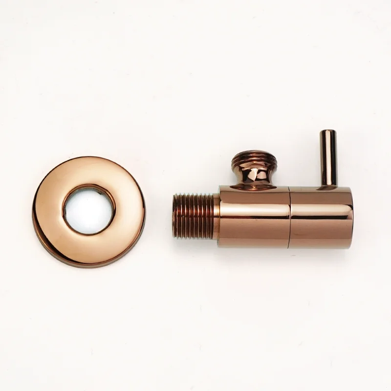 Brass Faucet Valve Wall Mounted Socket External Thread G1/2 "Black Faucet Shower Brass Angle Valve Bathtub Bathroom Accessories