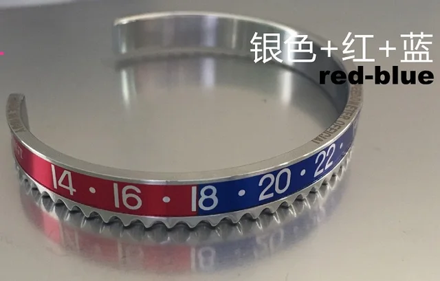 2021 Dial Steel Speedometer Bracelets & Bangles bracciale uomo Stainless Steel Bangles Cuff Bangle Bezel Pulseiras Bijoux red blue