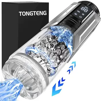Automatico Masturbatore Maschile Pompa Del Pene Succhiare Vibrazione Spinta Rotante 100% Impermeabile Pompino Giocattolo Del Sesso Per Adulti Stroker Per Gli Uomini