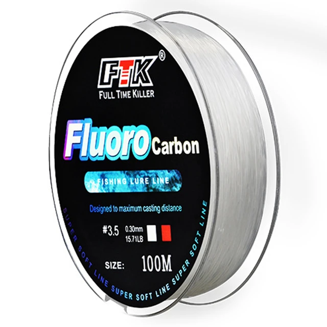 High-quality Brand New Roll X Fishing Line 100M 4.13-34.32LB Fluorocarbon  Fishing Fluorocarbon Material Leader Soft Line