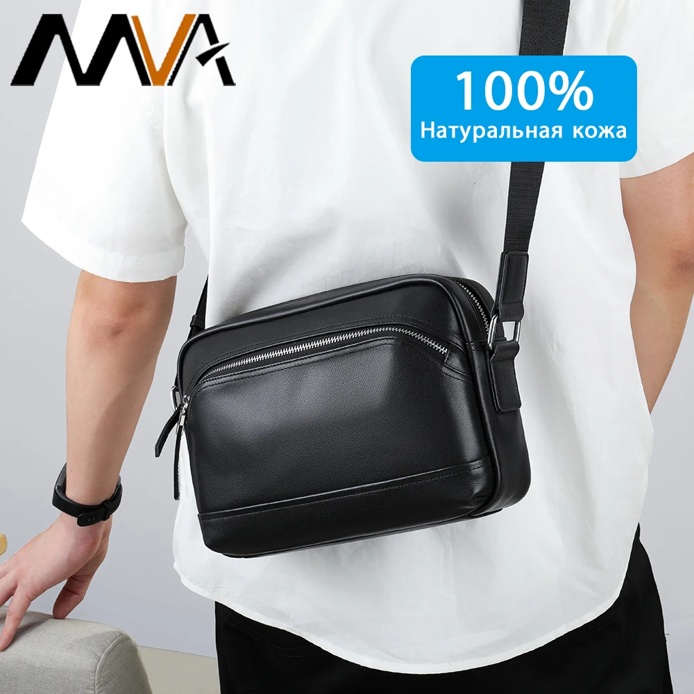 

MVA Mens Cross Body Bag For Men Sholder Men's Leather Bag Sport New Bandolera Hombre Cuero Bolso De sac à bandoulière d'affaires