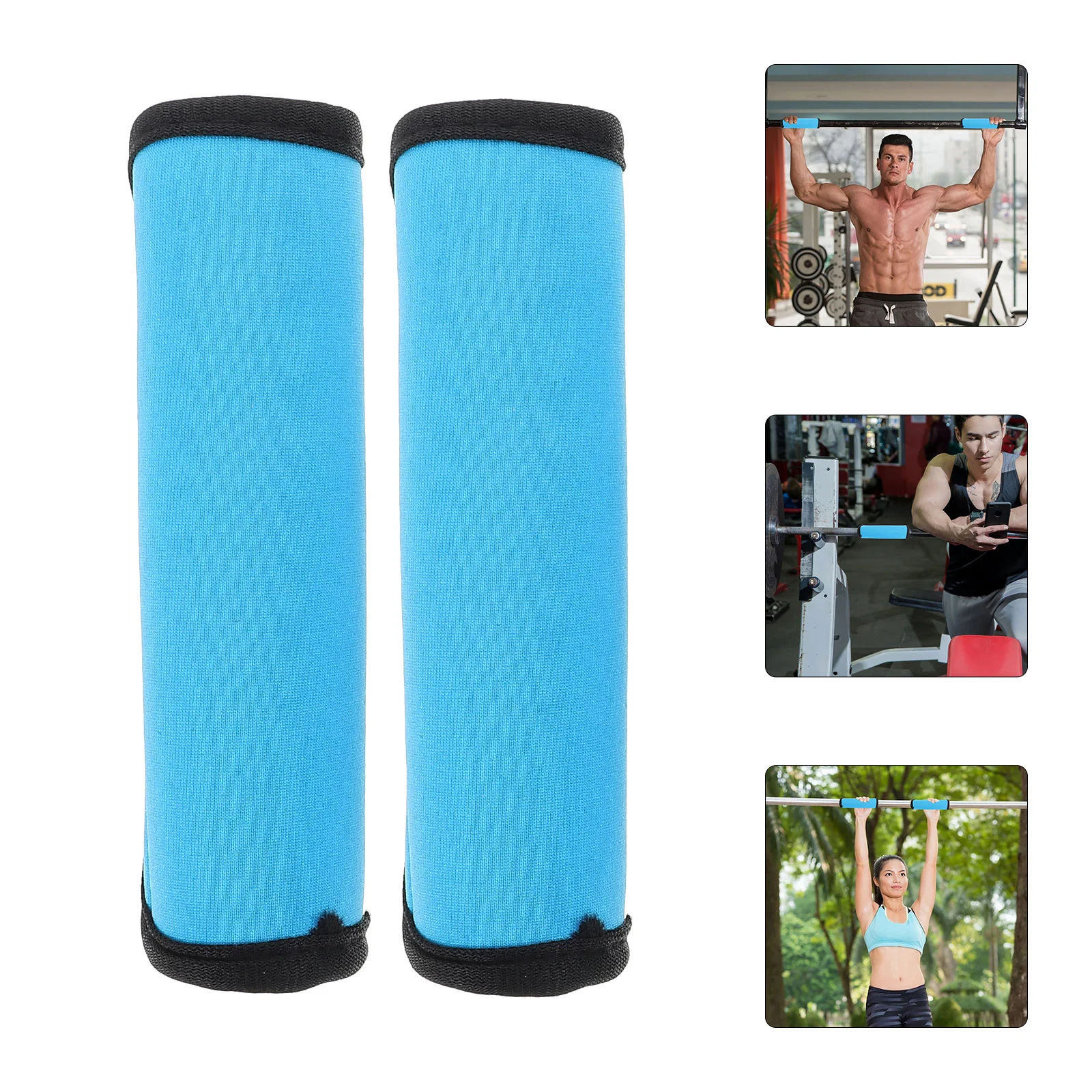 2 Pcs Barbell Grips Handles Pull-up Cover Pad Polyester Gym Accessories Neoprene Horizontal Bars Training Protection Protectors 5