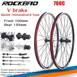 High - Performance Aluminum Road Bike Wheelset, V Brake, Double - Layer Design, 32 Spoke Hubs (700C QR Card Pair)