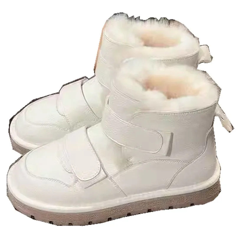 2024 NEW Winter new warm women's thick-soled boots real sheepskin wool warm women's elevated shoes thick-soled luxury snow boots