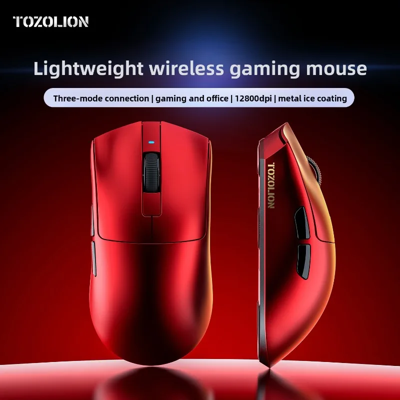 TOZOLION Q7 무선 마우스 블루투스 트라이 모드 메탈 아이스 코팅 쉘 인체공학적 사무용 게이밍 마우스 컴퓨터 액세서리
