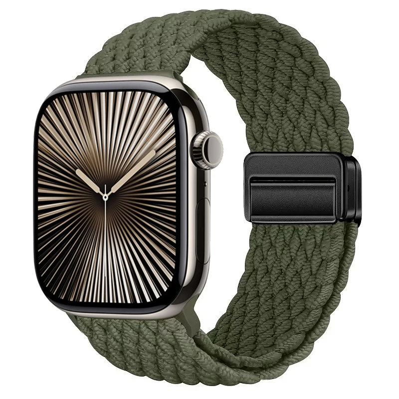 Nylon Braided Magnetic Loop Strap with Metal Accents