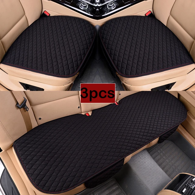 Linen Fabric Car Seat Cushion Ventilated Protector Cover Summer