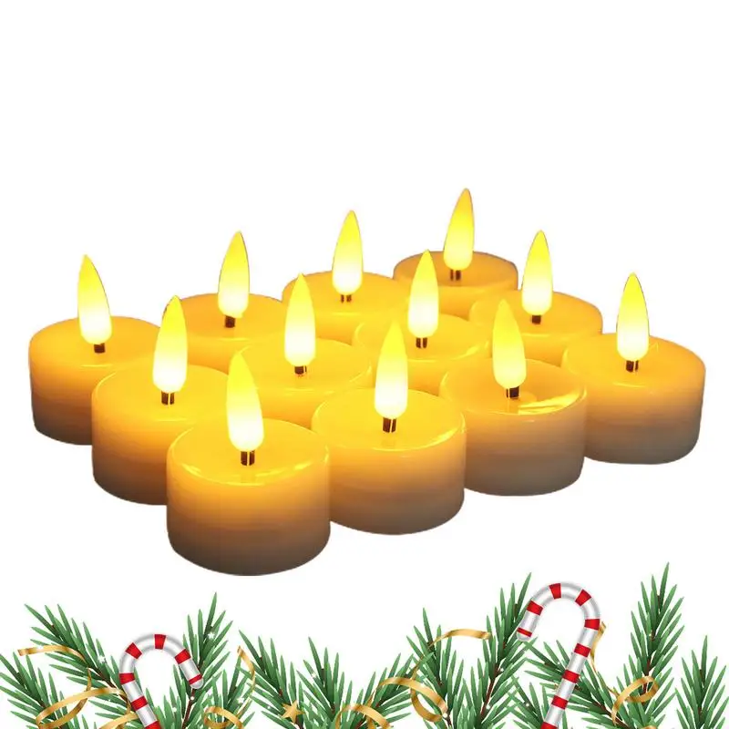 

Battery Operated Candles Flickering Candles Set Of 12 Safe Electronic Candles For Wedding Home Furnishings Party Birthday