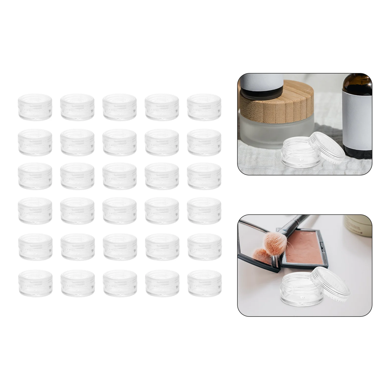 30 Pcs Bottled Sample Case Face Cream Boxes Travel Bottles Clear Makeup Case Sub-packing Container Plastic tip box donation boxes for fundraising clear window mailbox acrylic letter post container