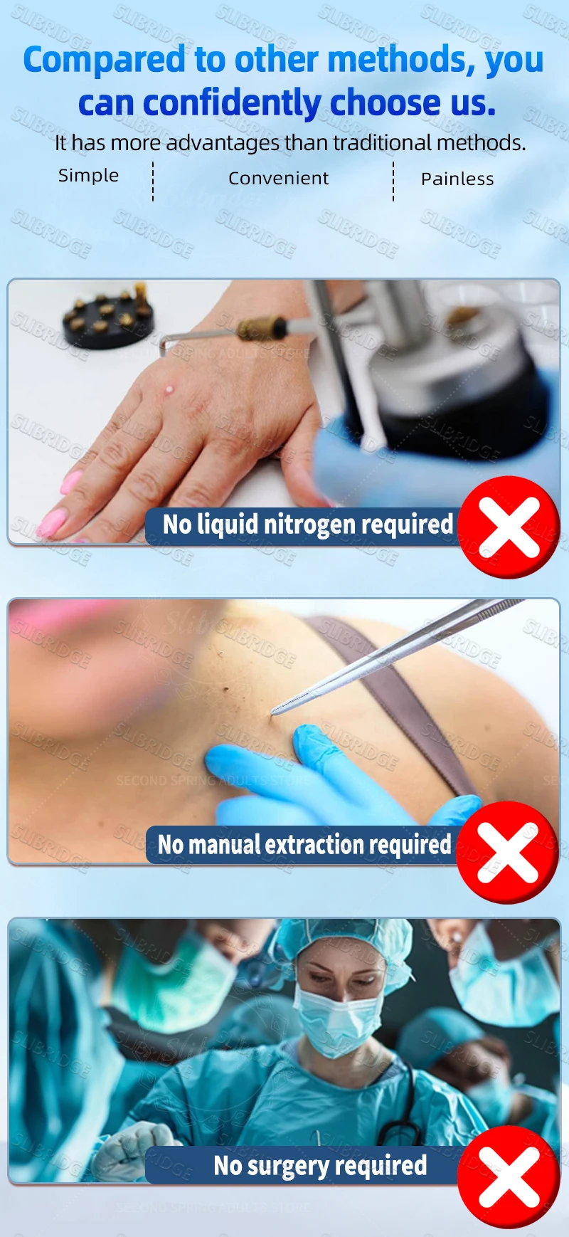 Flacone blu sicuro ed efficace per rimuovere le verruche, strumenti per il corpo, congelamento delle verruche._voghion.com