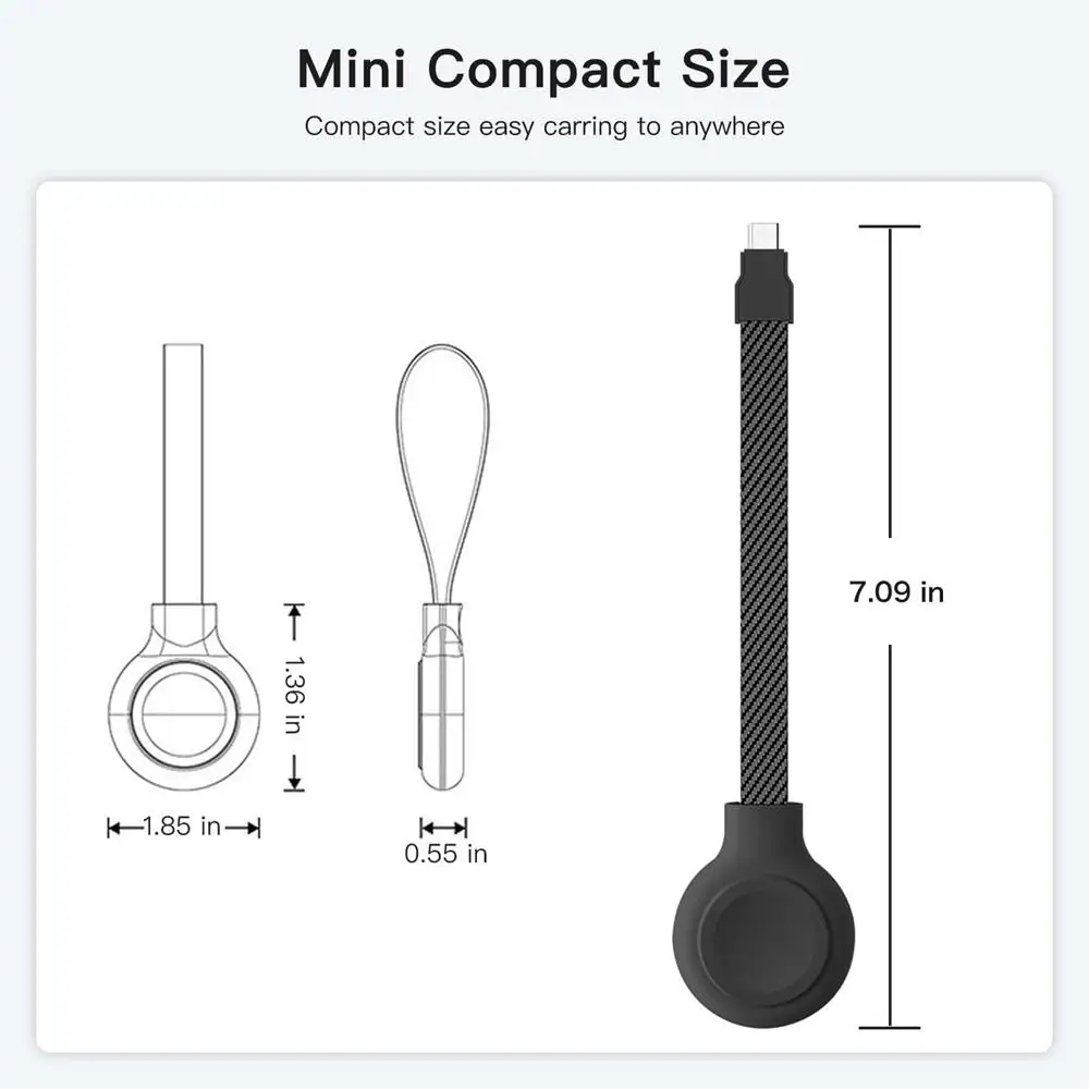 Bonola USB-Typ-C-Magnet-Uhrenladegerät für Samsung Ultra 8/7/6, tragbares Ladekabel mit Trageband für Galaxy Watch 5/4 Classic – Detail 5