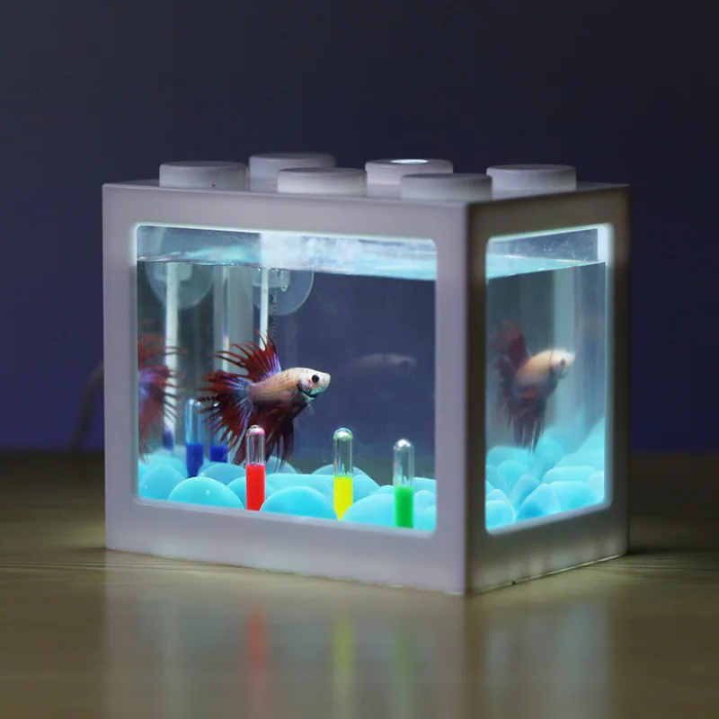 Light bucket fish tank stacked with small micro landscape seaweed ball box turtle ant pet fish box