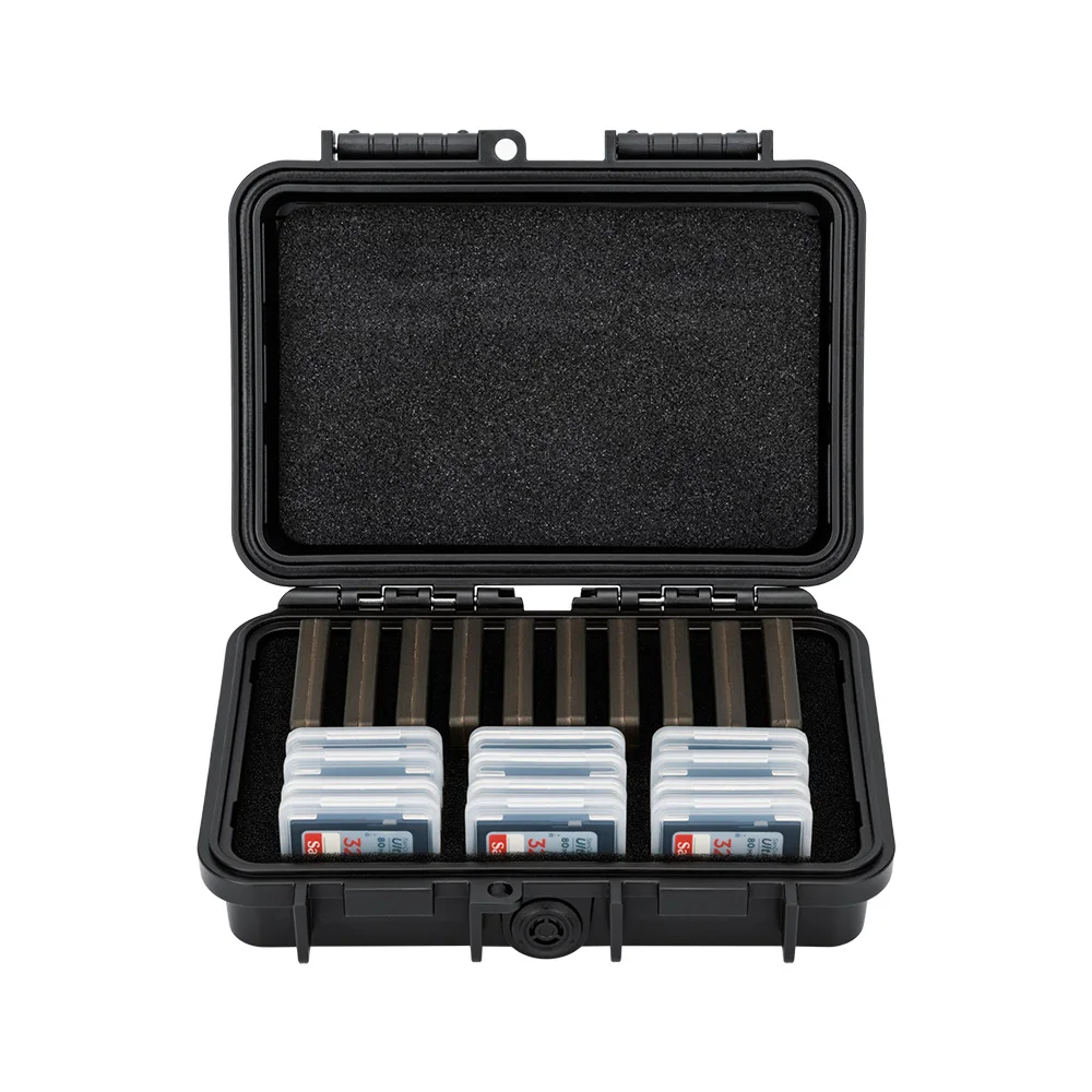 SD-CF-Speicherkartenetui mit 22 Steckplätzen, IP67, wasserdicht, mit individuellem Kartenetui für 12SD + 10 CFexpress Typ B/XQD-Kartenhalter-Aufbewahrung – Detail 13