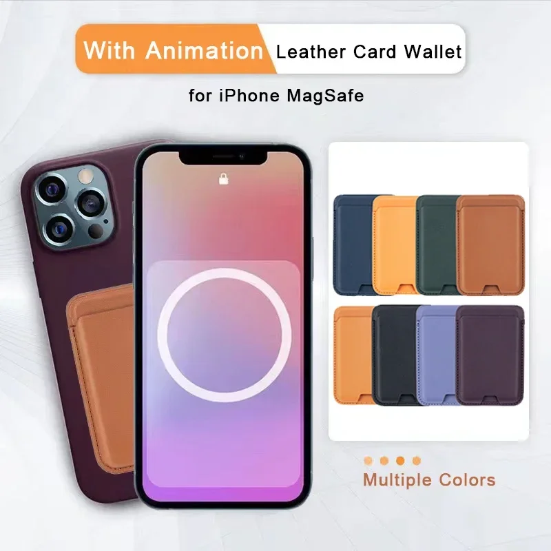 Per Magsafe Per Iphone 15 14 12 13 Pro Max Card Bag Magsafing Magnetic Fashion Leather Wallet Card Holder Per Apple 14 15 Pro