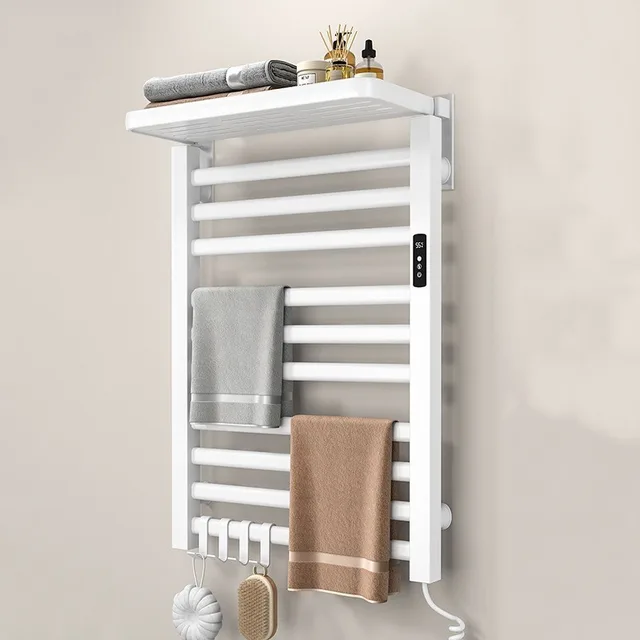 ราวแขวนผ้าอลูมิเนียมอัลลอยด์ ราวแขวนผ้าไฟฟ้าอัจฉริยะ พับได้ ปรับอุณหภูมิได้ ชั้นวางของ อุปกรณ์ห้องน้ำ 1