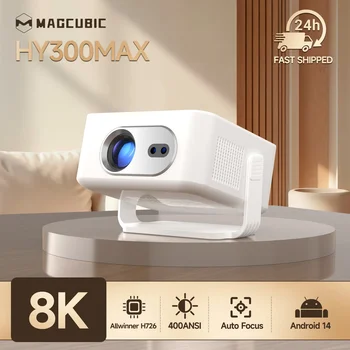 Magcubic Auto Focus Android 14 Portable Projector 8K 400ANSI WiFi 6 Projector Support Full HD 720P Home Outdoor Cinema HY300Max