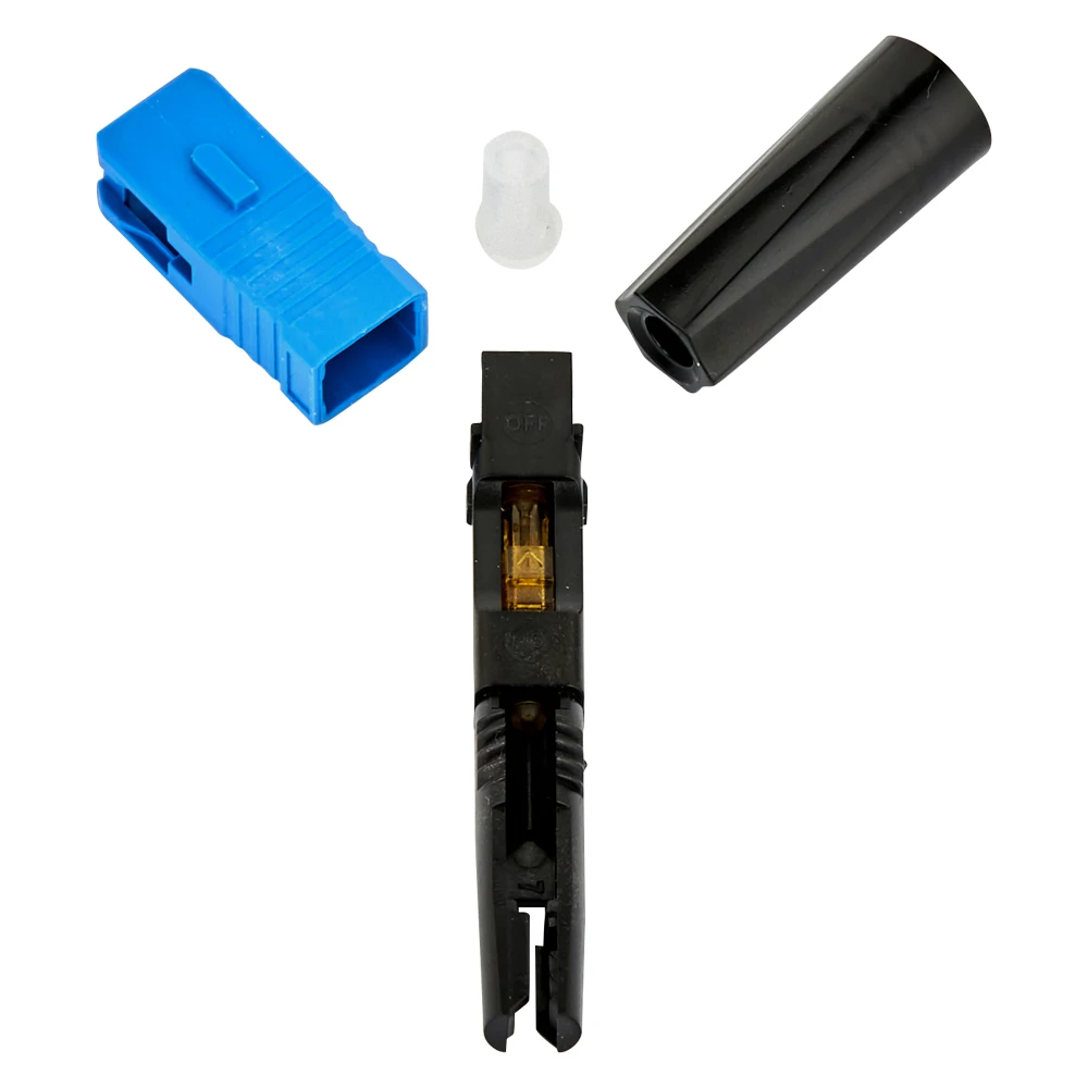 50mm SC APC 단일 모드 광섬유 고속 커넥터 FTTH 광섬유 광섬유 퀵 콜드 스플라이싱 커넥터 현장 조립 도구