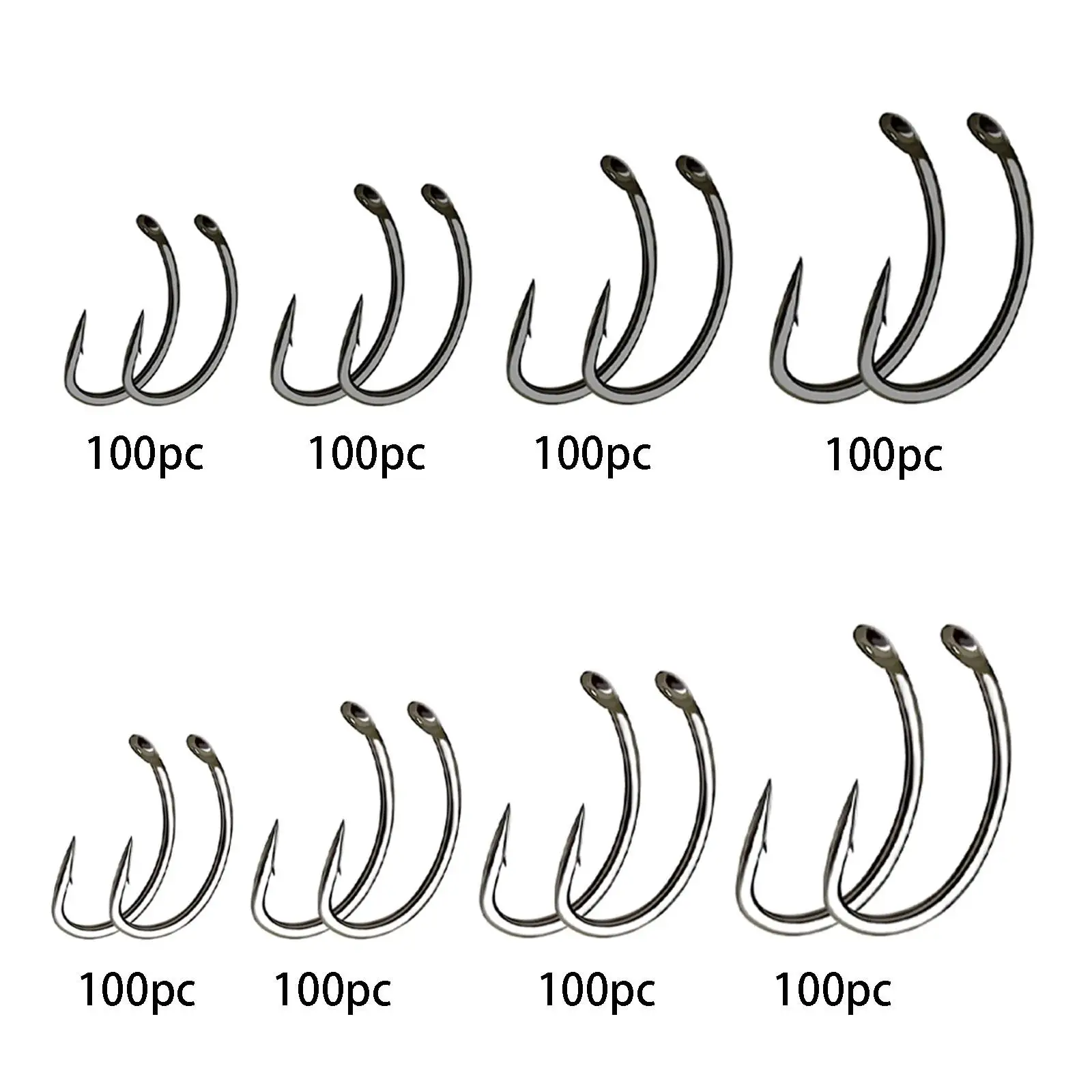 100Pcs Barb Curved Fly Fishing Hooks Gear for Fishing Lures Fly Tying Hooks