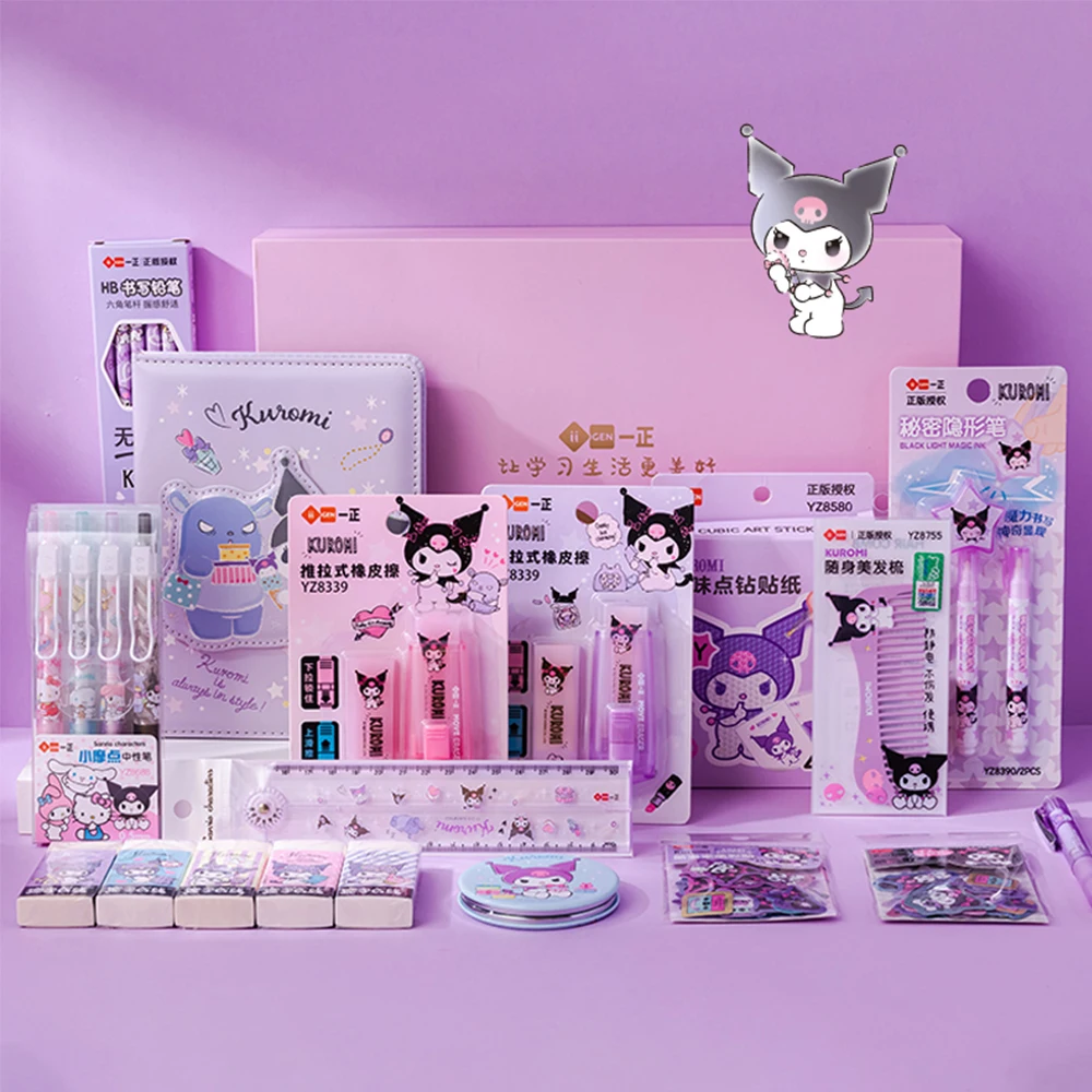 Sanrio Stationery Sets Kawaii Melody Kuromi Cinnamoroll Pompompurin  Students Deluxe Stationery Gift Package School Supplies Set - AliExpress