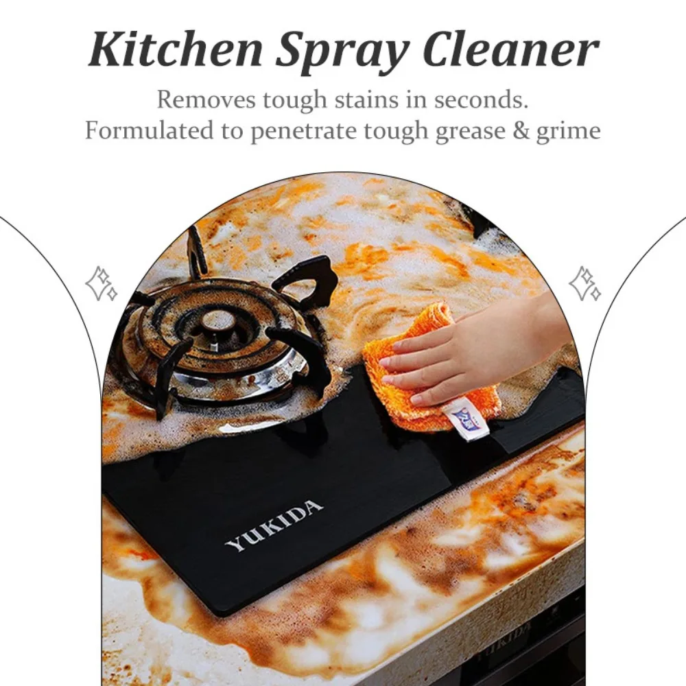 Heavy Oil Cleaner Kitchen Oil Stain Degreaser Stains Remover Cleaning Grills Ovens Home Cooktop Cleaning Spray