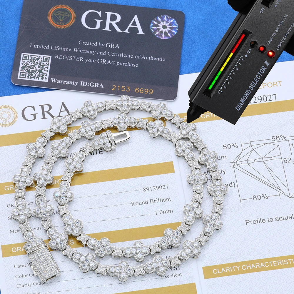 10mm Cross Star Moissanite Cuban Chain S925 Hip Hop Necklace – Vexaro