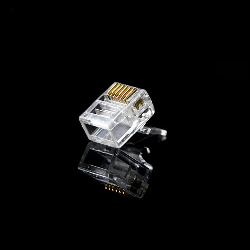 a ouro Rede Crimp Conector RJ12 6P6C