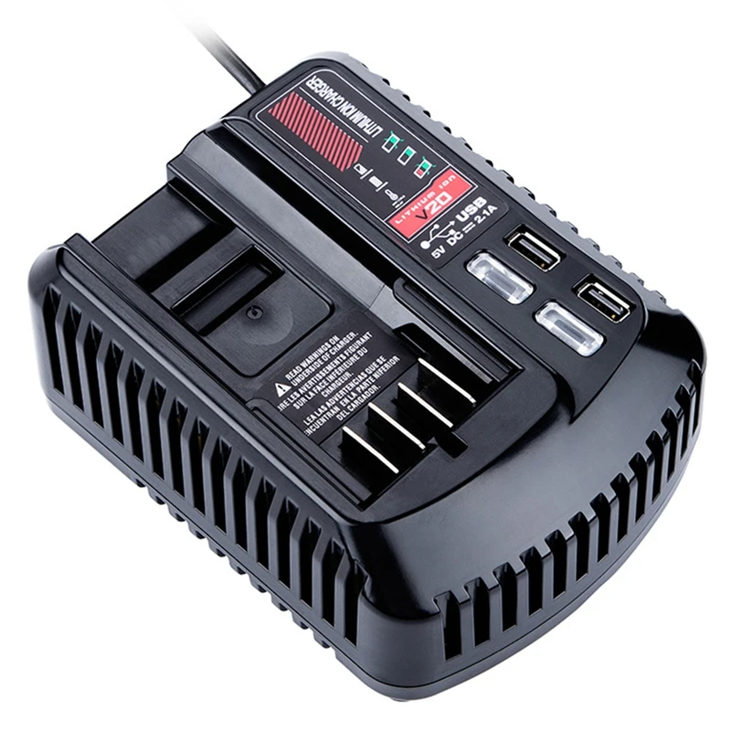 

For CRAFTSMAN 20V 2A Li-Ion Battery Charger CMCB102 Rechargeable Power Tool Lithium Battery Charger Dual USB US Plug