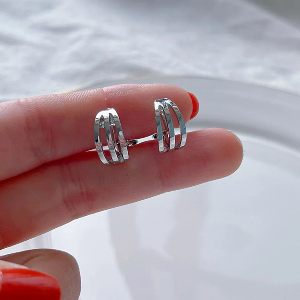 New Simple Gold Color Geometric Ear Clip On Earrings Without Piercing No Hole Ear Cuff Earings Non Pierced Metal Jewelry