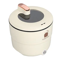 Cuisinière à riz électrique multifonctionnelle 1,8 L à double couche, anti-brûlure, anti-adhésive, pour nouilles, soupes et ragoûts 2