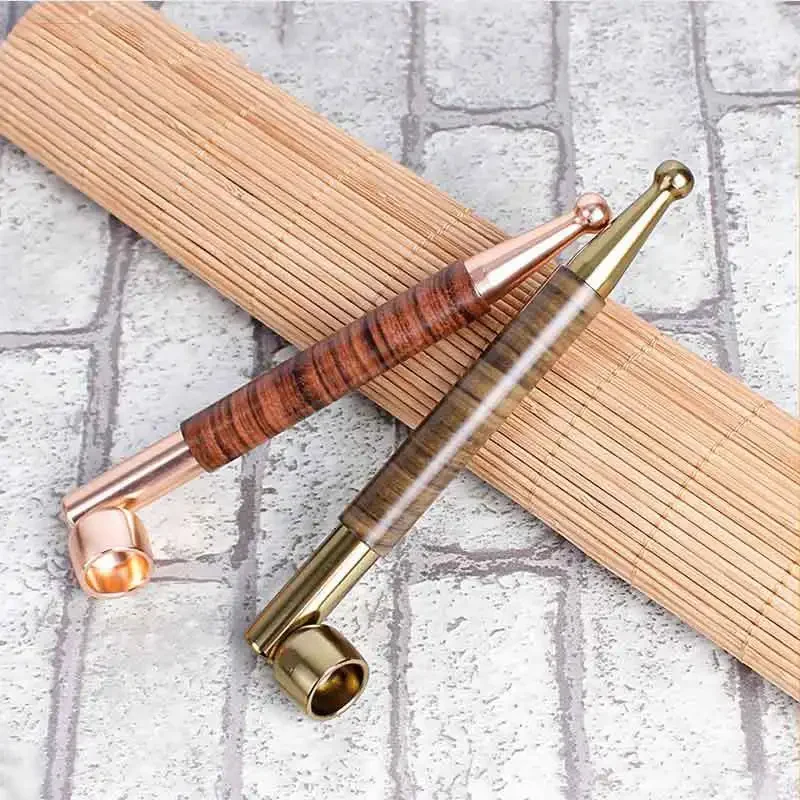 

Portable Copper Smoking Pipe Old-Fashioned Cigarette Pole Tobacco Pipe Dual-Purpose Tobacco Pipe Filter Gift for Men