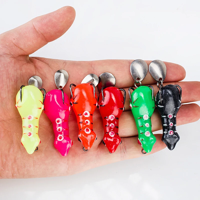 Thunder Frog 4.7Cm 5.2G Mini Doppio Gancio Thailandia Road Runner False Bait Paillettes Modificato Thunder Frog False Bait Fishing