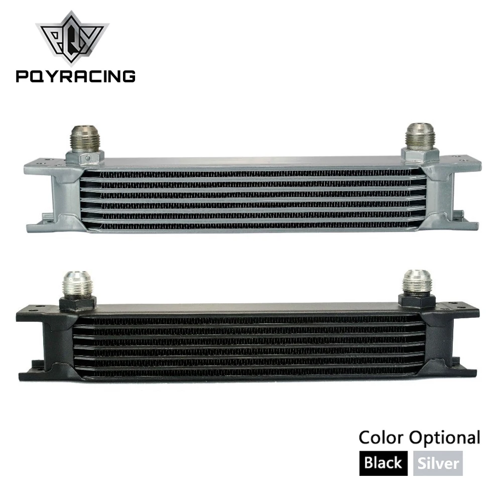PQY-Universal Aluminum Oil Cooler Engine Transmission British Type Oil Cooler Kit 7 Rows PQY7007