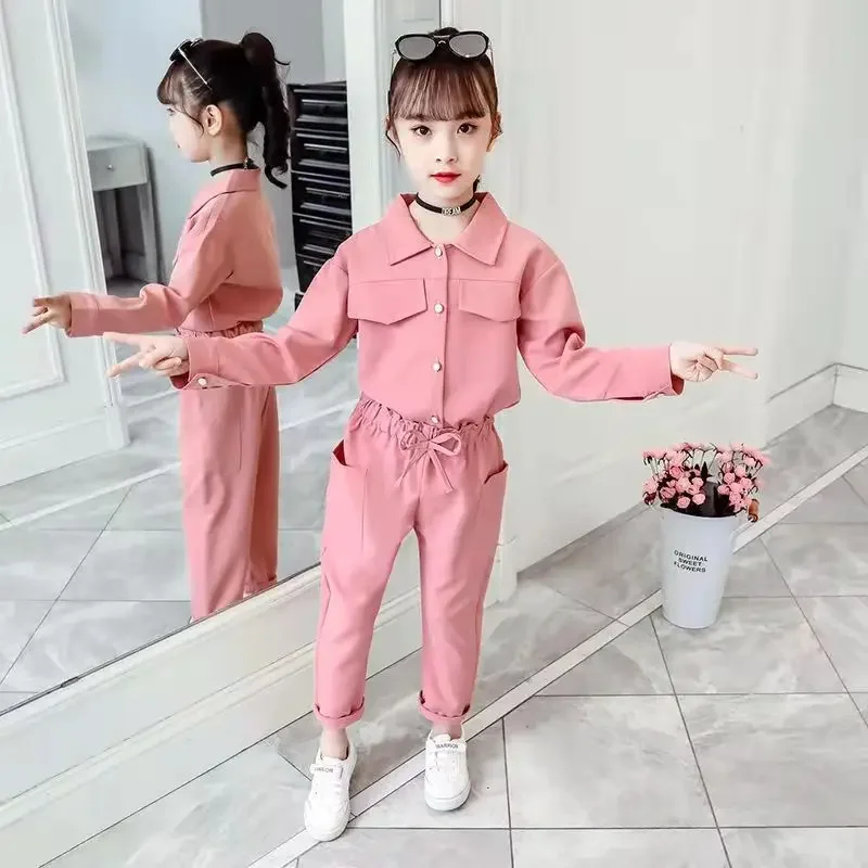 

2024 Girls Clothes Sets Autumn Spring Long Sleeve Tops + Pants 2PCS Tracksuit Children Clothing Set Kids Outfit 4 6 8 10 12 Year