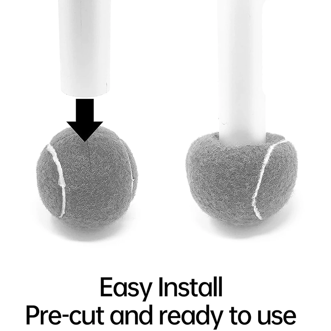 2 PCS Precut Walker Tennis Ball For Furniture Legs And Floor Protection, Heavy Duty Long Lasting Felt Pad Covering