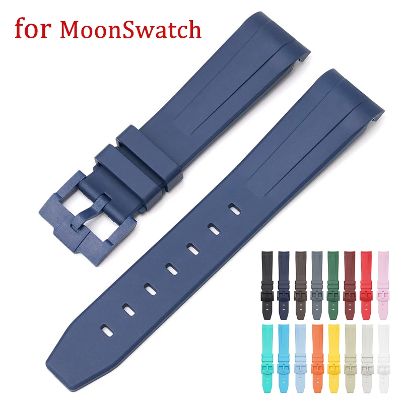 Cinturino In Gomma Da 20Mm Per Swatch X Omega Moonswatch Per Speedmaster Curvo End Sport Tpu Impermeabile Sostituire Il Cinturino Dell'Orologio Per Uo