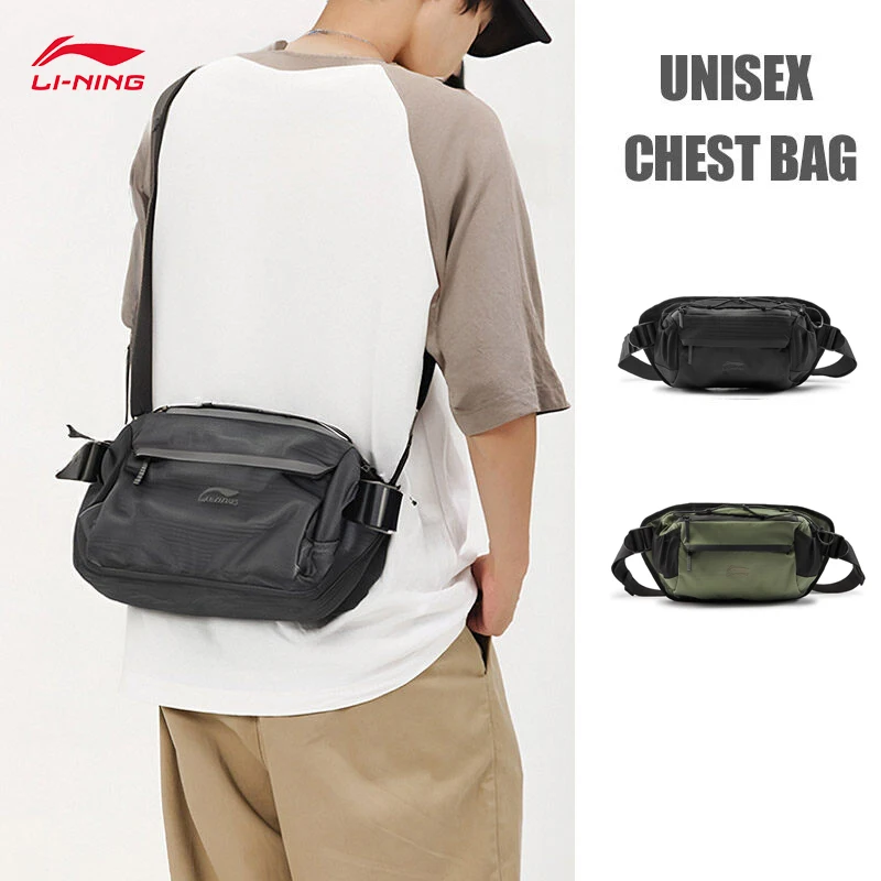 LI-NING CROSS Unisex Chest Bag Professional Sports Anti Splashing Water Sports Bag 68*18*8CM ABDV011