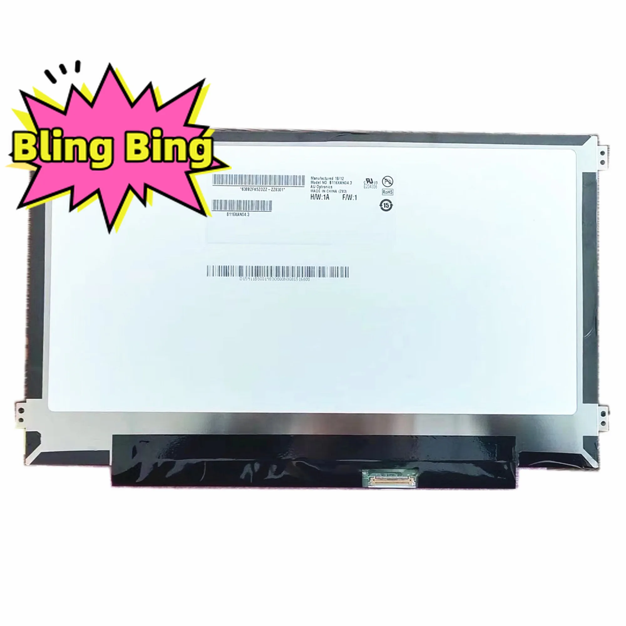 

B116XAN04.3 fit B116XTN01.0 N116BGE-EA1 EB2 E32 E42 EA2 M116NWR1 R7 B116XTN02.3 B116XTN02.1 1366×768 30PIN eDP Laptop LCD screen