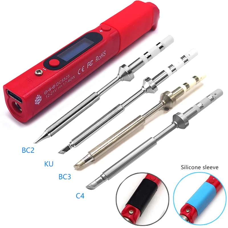 Pine64 Intelligent Constant Temperature Type-C DC5525 Portable Electric Mini Smart Soldering Iron Pinecil B2 BC2 KU C1 Tip hot stapler plastic repair Welding Equipment