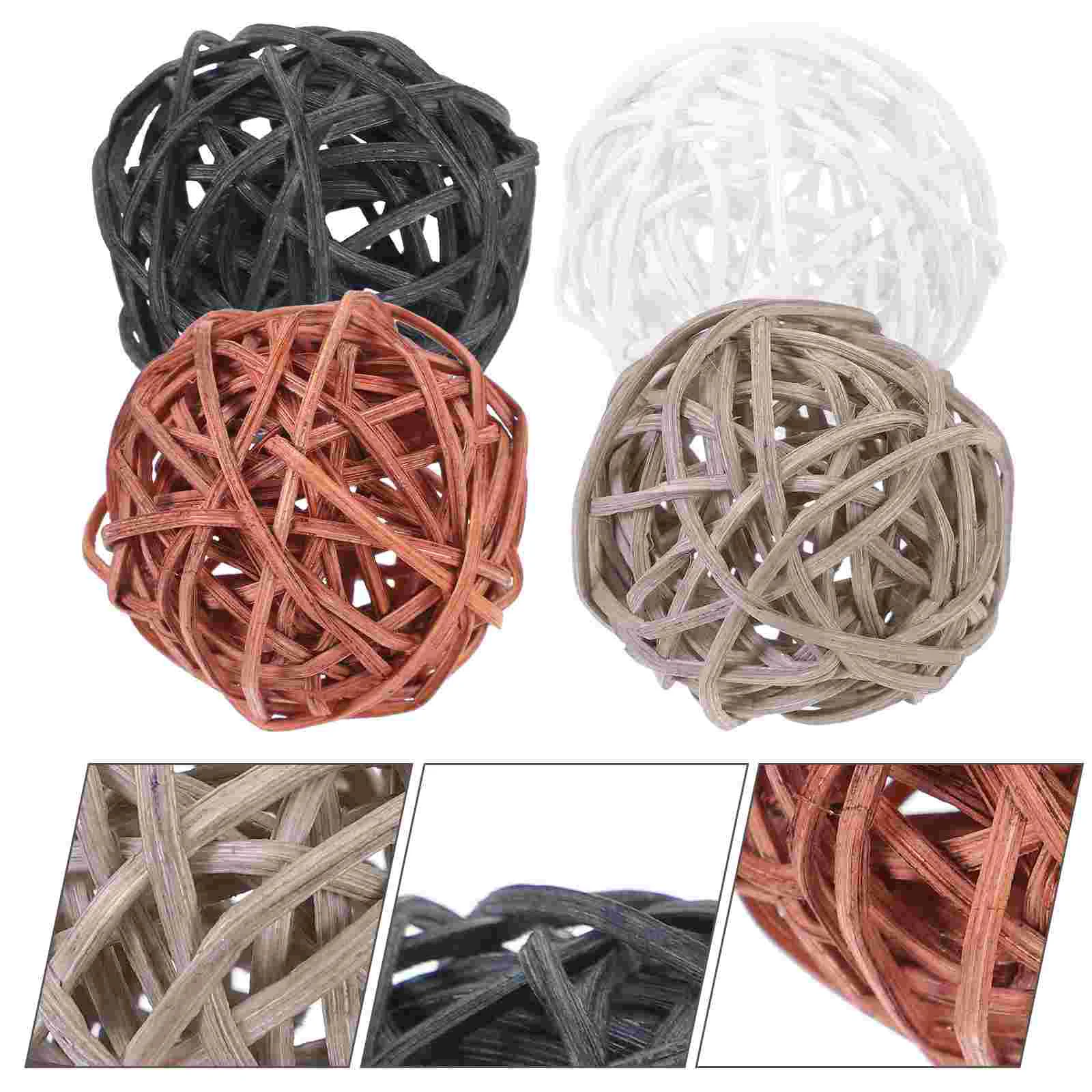 

20 шт., декоративные плетеные шары из ротанга