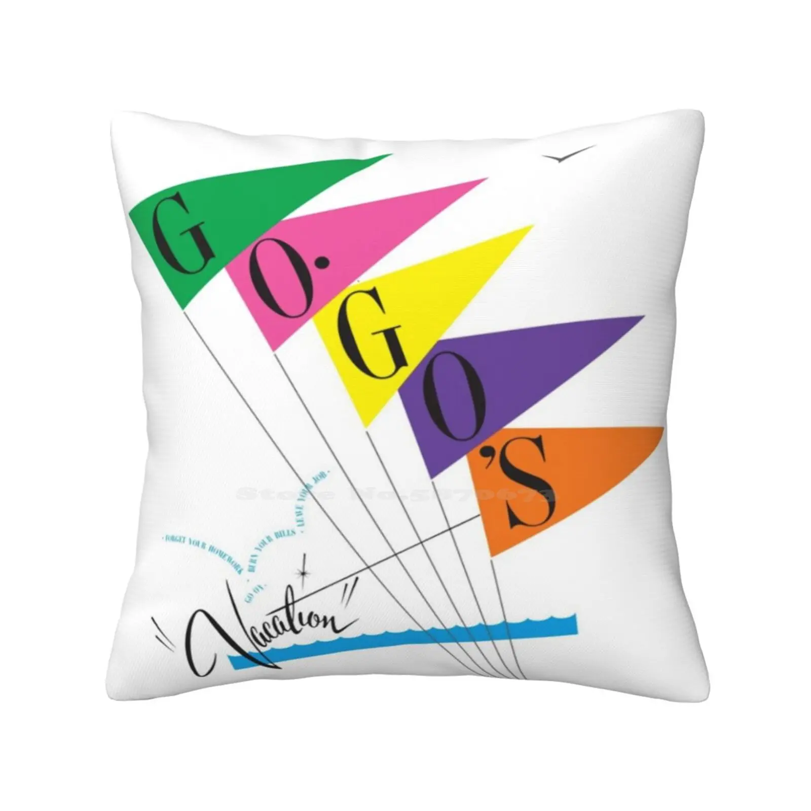 Go-Go'S ~ Vacation Flags Fodera Per Cuscino Hug Federa Go Gos Belinda Passante Punk Anni '80 Vacation The Gogos Summer Flags Water Fun